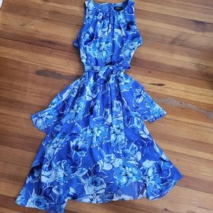 Tahari Blue Asymmetrical Dress